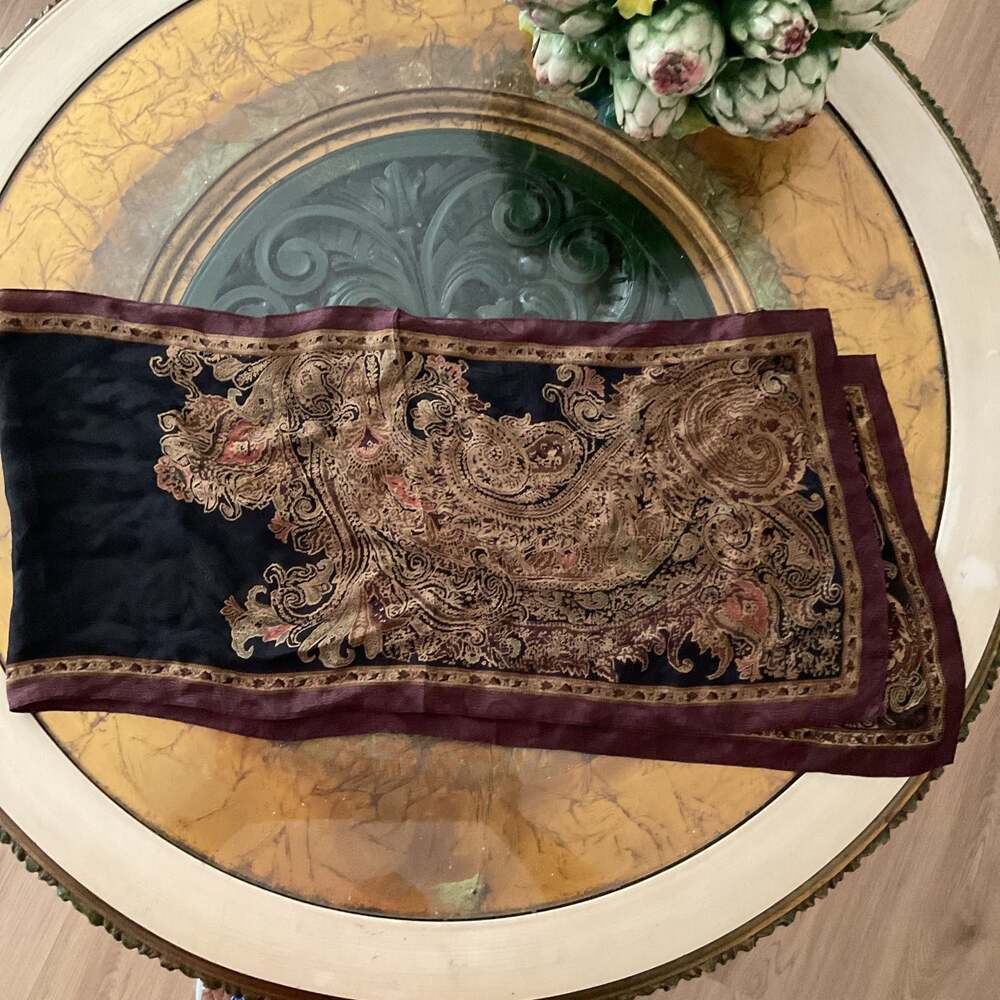 LAUREN Ralph Lauren Silk Blend Paisley Scarf - New with Tags